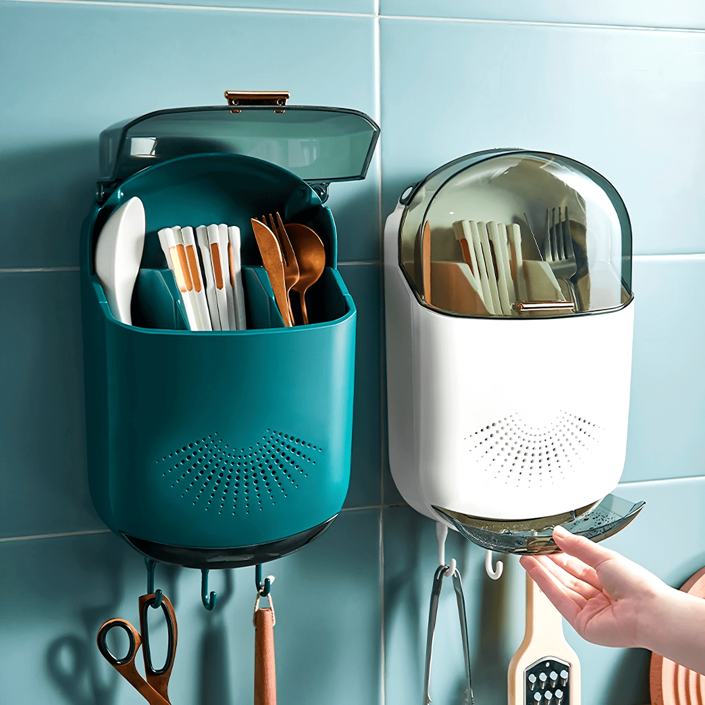 Wall-Mounted Kitchen Utensil Holder