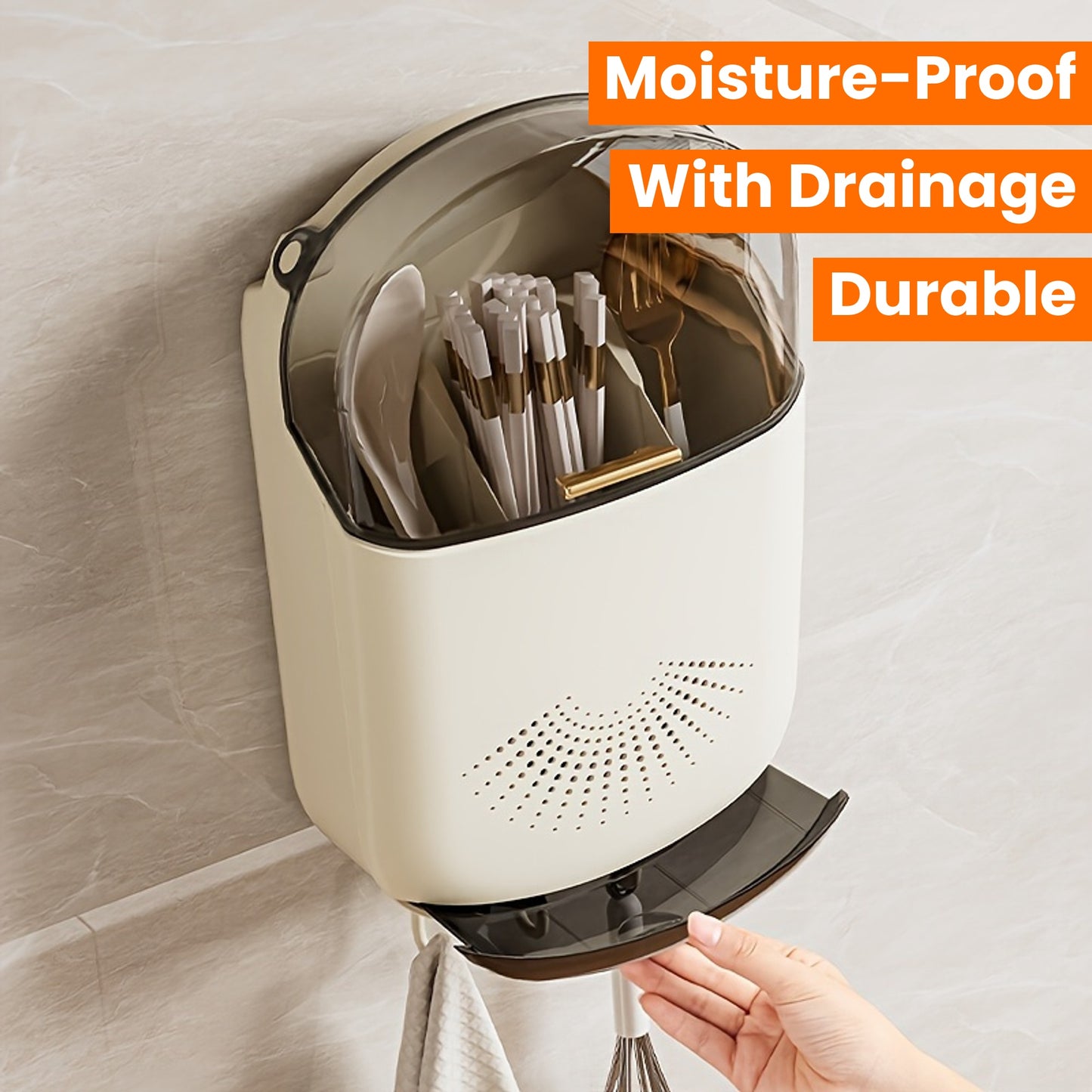 Wall-Mounted Kitchen Utensil Holder