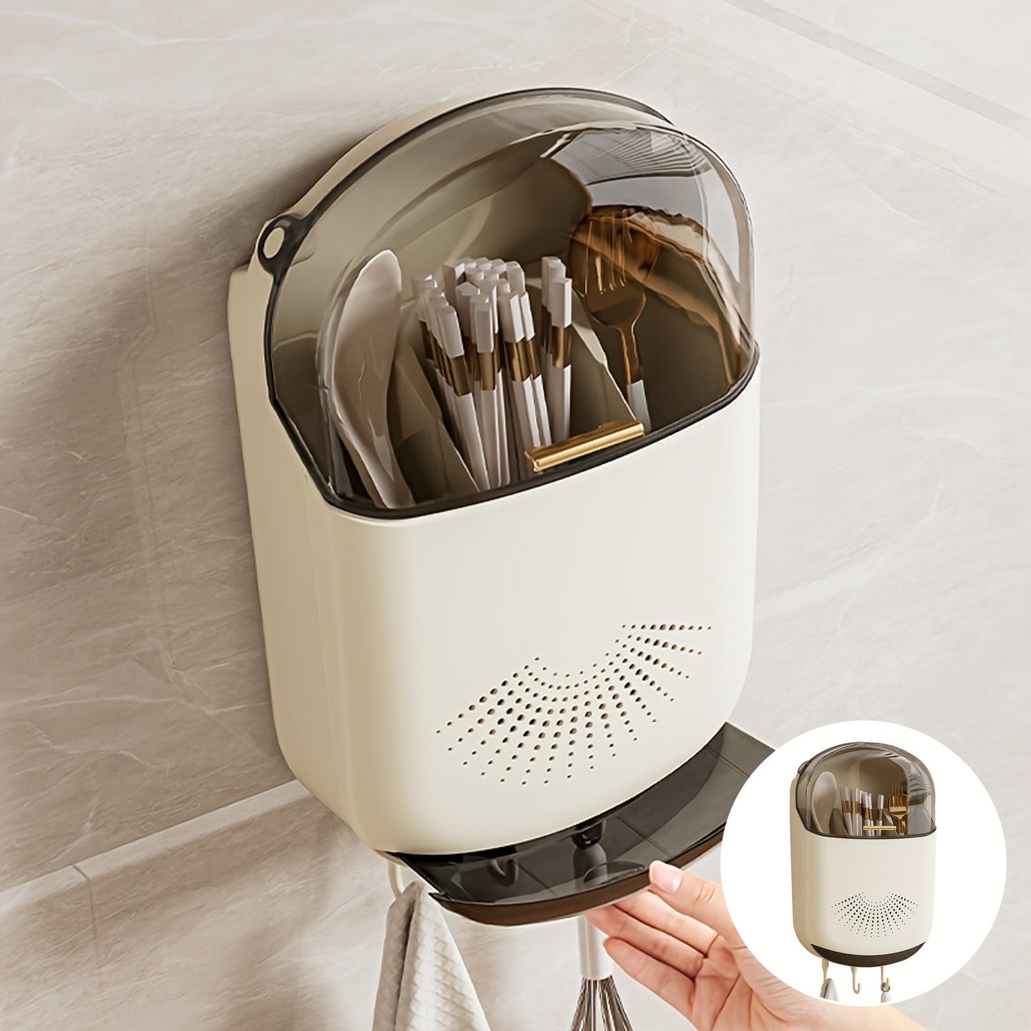 Wall-Mounted Kitchen Utensil Holder