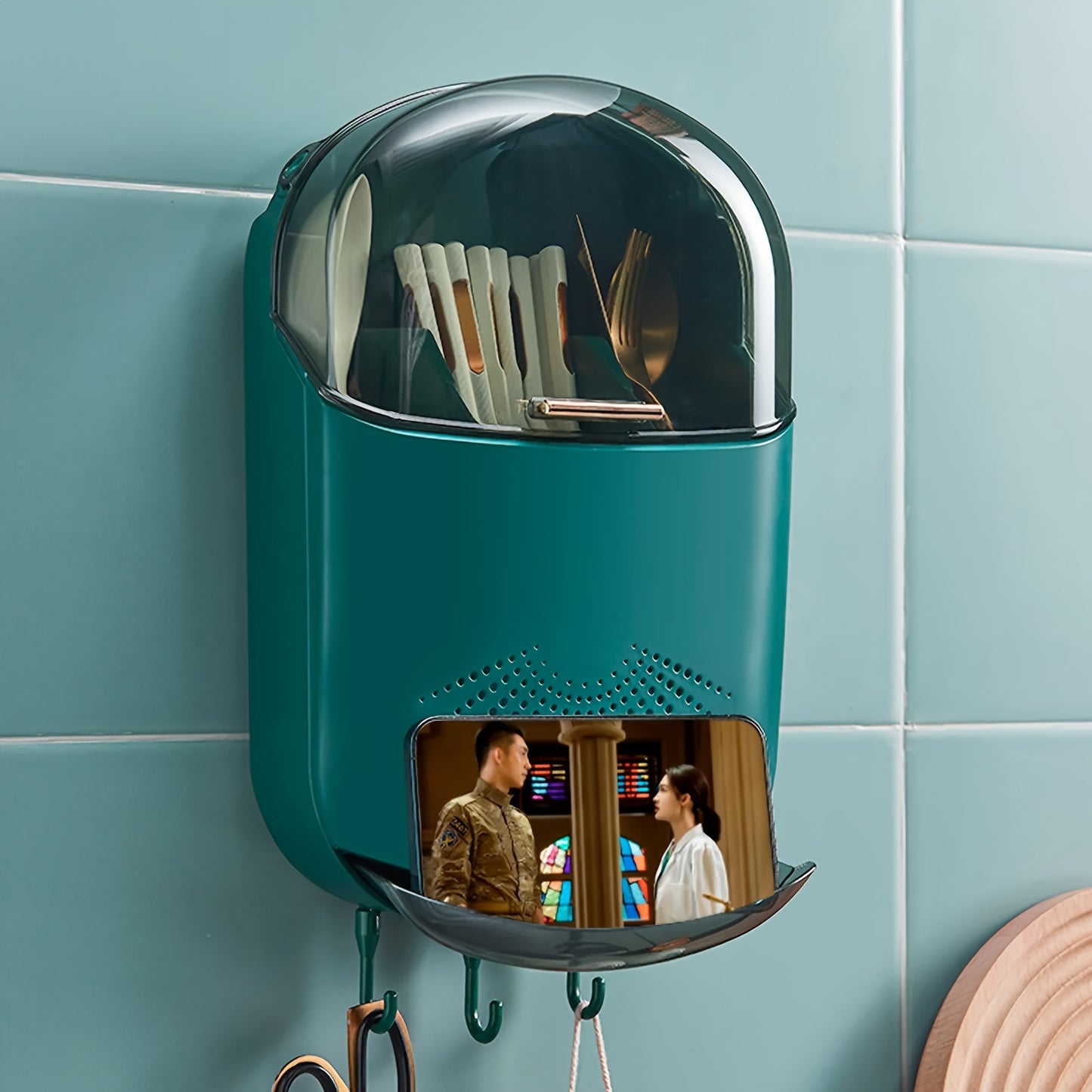 Wall-Mounted Kitchen Utensil Holder