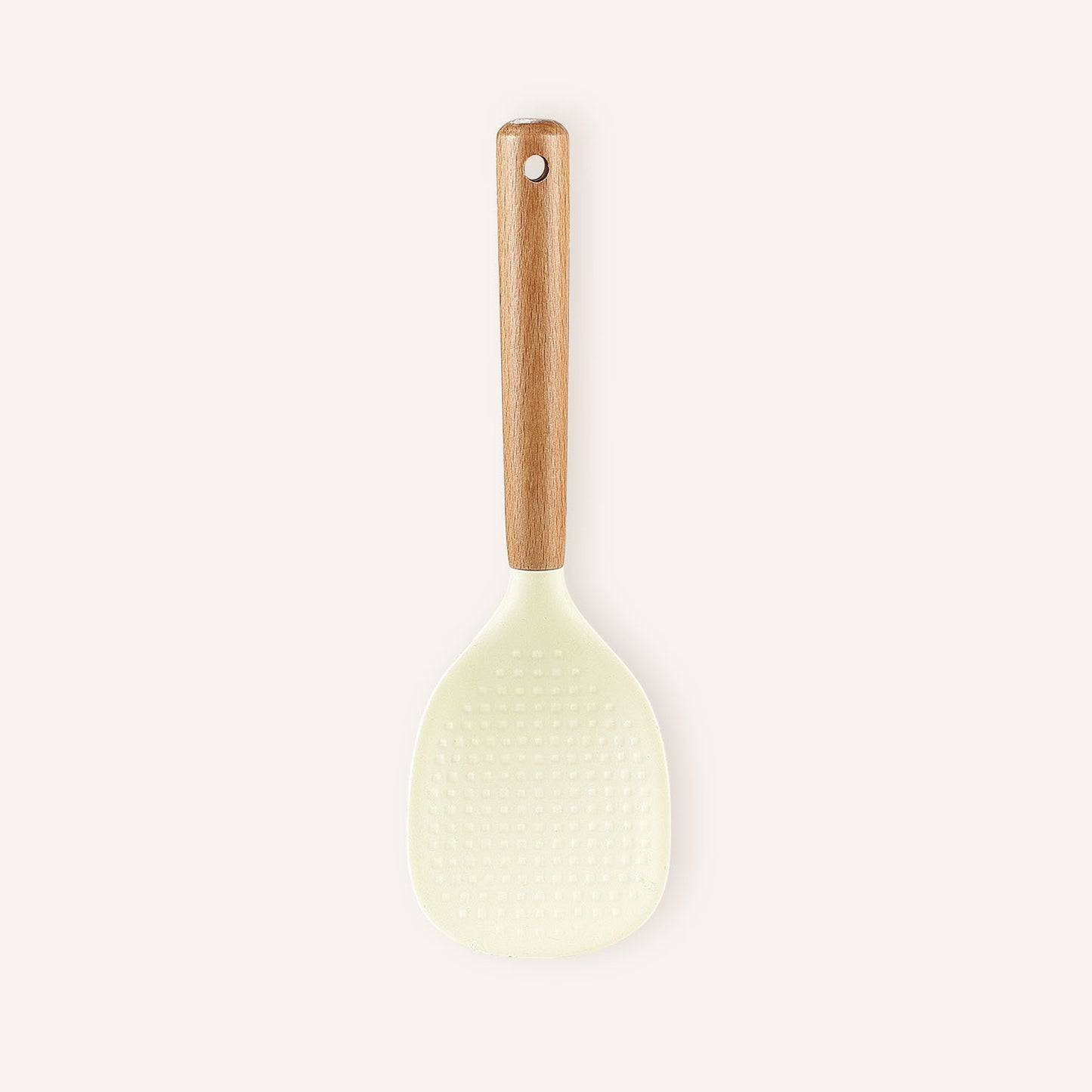 Ergonomic Silicone Rice Spoon with Wooden Handle