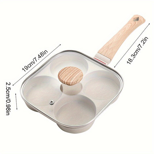 4-Cup Non-Stick Egg Frying Pan with Lid