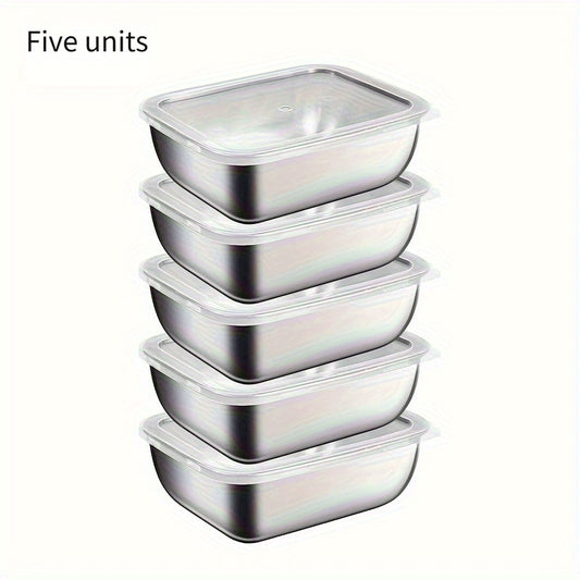 5pcs Stainless Steel Food Storage Containers with Airtight Lids
